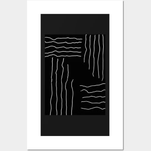 White squiggly lines Posters and Art